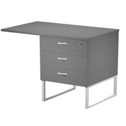 Cassettiera Essence - 3 cassetti - con supporto metal e top - 41,5 x 49,5 x 57,6 cm - Antracite/Bianco