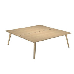 Scrivania Woody a 2 postazioni contrap. - 160 x 166 cm - rovere