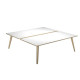 Scrivania Woody a 2 postazioni contrap. - 160 x 166 cm - rovere / bianco