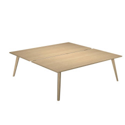 Scrivania Woody a 2 postazioni contrap. - 180 x 166 cm - rovere