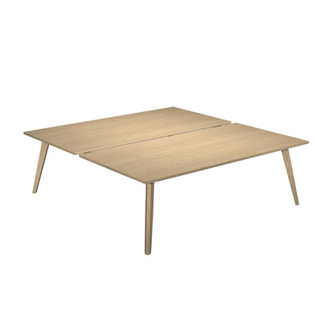 Scrivania Woody a 2 postazioni contrap. - 180 x 166 cm - rovere