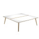 Scrivania Woody a 2 postazioni contrap. - 180 x 166 cm - rovere / bianco