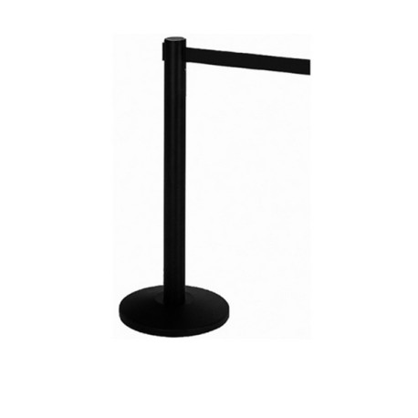 Colonnina segnapercorso Alfa nera - altezza 95 cm - con nastro retrattile nero da 200 cm - Medial