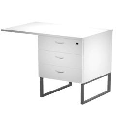 Cassettiera Essence - 3 cassetti - con supporto metal e top - 41,5 x 49,5 x 57,6 cm - Bianco/Antracite