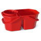Secchio a doppia vasca con strizzatore - PPL riciclabile - 15 L - rosso - PerfettoFactory