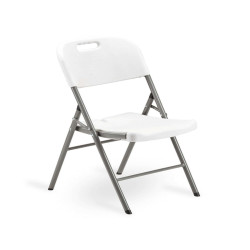 Sedia Horeca - pieghevole - 88 x 50 x 45 cm - acciaio/HDPE - bianco - Garden Friend