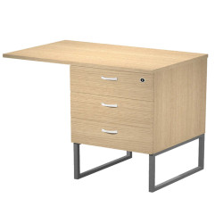 Cassettiera Essence - 3 cassetti - con supporto metal e top - 41,5 x 49,5 x 57,6 cm - Rovere/Antracite