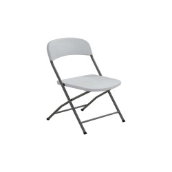 Sedia pieghevole - 43x43x83 cm - polietilene/acciaio verniciato - bianco - Serena Group