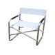 Sedia pieghevole Regista - 79 x 47 x 57 cm - alluminio/PVC - bianco - Garden Friend