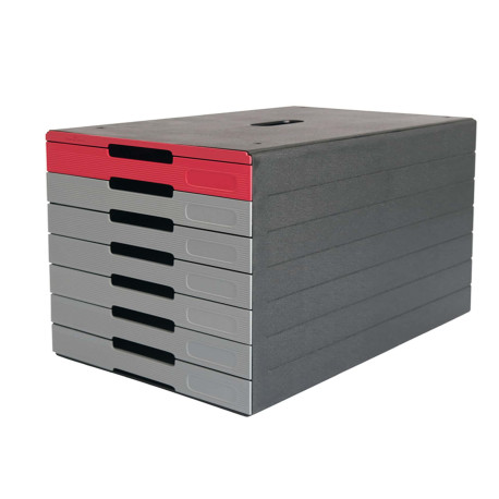 Cassettiera Idealbox Pro 7 - 7 cassetti - 36,5 x 32,2 x 25 cm - rosso - Durable