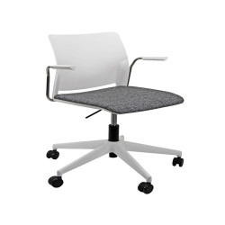 Seduta Home/Office Alpha APGBBRT - con braccioli inclusi - bianco/grigio - Unisit
