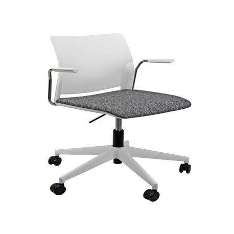 Seduta Home/Office Alpha APGBBRT - con braccioli inclusi - bianco/grigio - Unisit