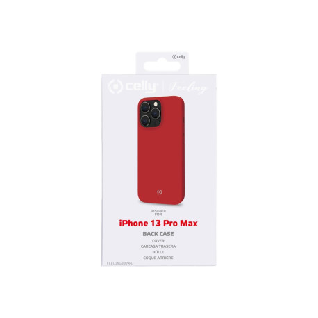 Celly FEELING - Cover per cellulare - silicone - rosso - per Apple iPhone 13 Pro Max