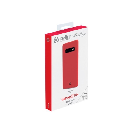 Celly FEELING - Cover per cellulare - silicone liquido - rosso - per Samsung Galaxy S10+