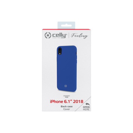 Celly FEELING FEELING998BL - Cover per cellulare - silicone liquido - blu - per Apple iPhone XR