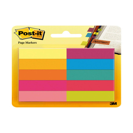 Segnapagina Post-it - 670-10AB-EU - in carta - 12,7 x 44 mm - 10 colori assortiti - Post-it - conf. 500 pezzi