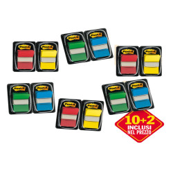 Segnapagina Post-it Index Medium - 680 - 4 colori classici - Post-it - Value pack 10+2 (dispenser da 50 segnapagina ciascuno)