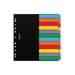 Separatore Dox - 12 tasti neutri colorati - cartoncino 240 gr - A4 - multicolore - Esselte Dox