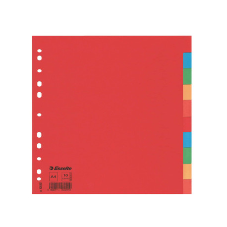 Separatore Economy - 10 tasti - cartoncino colorato 160 gr - A4 - multicolore - Esselte