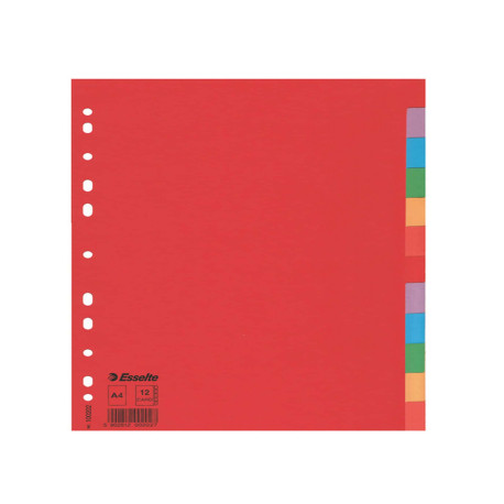 Separatore Economy - 12 tasti - cartoncino colorato 160 gr - A4 - multicolore - Esselte