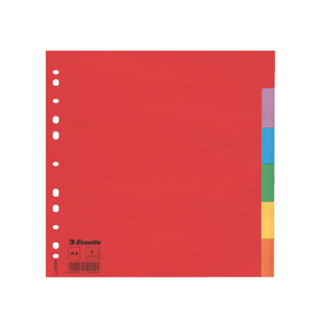 Separatore Economy - 6 tasti - cartoncino colorato 160 gr - A4 - multicolore - Esselte