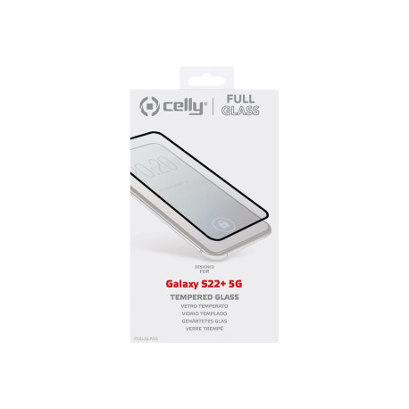 Celly Full Glass - Protezione per schermo per telefono cellulare - vetro - colore telaio nero - per Samsung Galaxy S22+