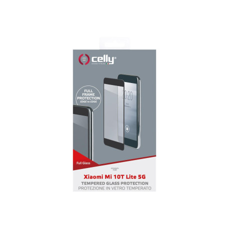Celly Full Glass - Protezione per schermo per telefono cellulare - vetro - colore telaio nero - per Xiaomi MI 10T Lite 5G