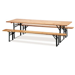 Set birra pieghevole - legno/verde scuro - Garden Friend - set 3 elementi