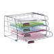Set da 4 vaschette scorrevoli - 39 x 30 x 31,5 cm - vaschette 6,5 cm - metallo - Alba