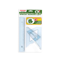 Set disegno per mancini - riga 30cm - squadre 45/60gradi  - Arda