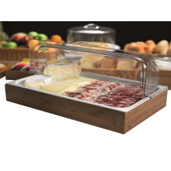 Set espositore buffet - 53 x 32 cm - acacia/melamina - naturale - Leone