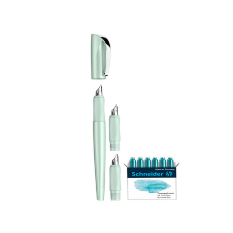 Set penna stilografica Callissima - 3 punte intercambiabili incluse - fusto verde menta - Schneider