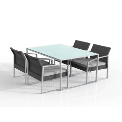 Set pranzo Bilbao - nero/grigio - Garden Friend - set 5 elementi
