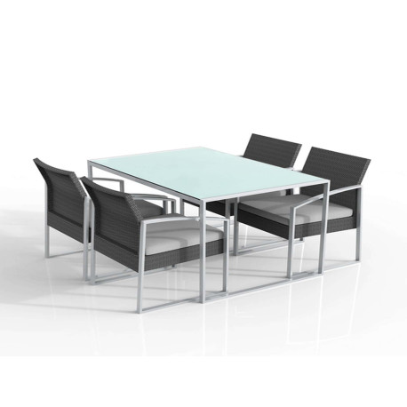 Set pranzo Bilbao - nero/grigio - Garden Friend - set 5 elementi