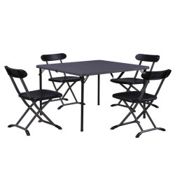 Set pranzo Horeca - pieghevole - antracite - Garden Friend - set 5 elementi