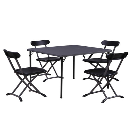 Set pranzo Horeca - pieghevole - antracite - Garden Friend - set 5 elementi