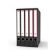 Gruppo registratori Quintetto - 23 x 32 cm - con 5 cartelle ad anelli - dorso 23 cm - grigio - Rexel