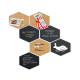 Set Wall Hexagon - lavagne nere e bacheche in sughero esagonali - Securit