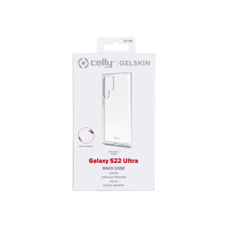 Celly Gelskin - Cover per cellulare - poliuretano termoplastico morbido (TPU) - trasparente - per Samsung Galaxy S22 Ultra