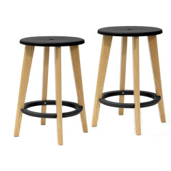 Sgabelli Woody - nero / faggio - Paperflow - set 2 pezzi