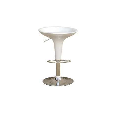 Sgabello bar - ABS/acciaio cromato - 35x45x55/78 cm - bianco - Serena Group