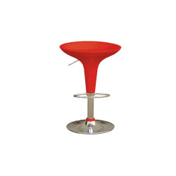 Sgabello bar - ABS/acciaio cromato - 35x45x55/78 cm - rosso - Serena Group