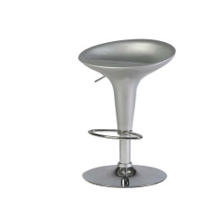 Sgabello Bar - in ABS e acciaio - H 55 / 78 cm - grigio - Serena Group
