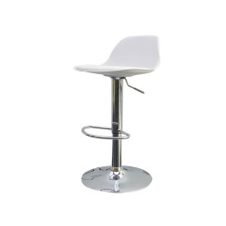 Sgabello Bobba - PPL acciaio cromato - 39 x 42 x 83 / 104 cm - bianco - Paperflow