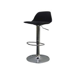 Sgabello Bobba - PPLacciaio cromato - 39x42x83/104cm - nero - Paperflow