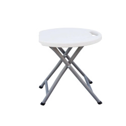 Sgabello Horeca - pieghevole - 44 x 30 x 30 cm - acciaio/HDPE - bianco - Garden Friend