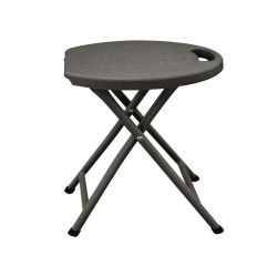 Sgabello Horeca - pieghevole - 44 x 30 x 30 cm - acciaio/HDPE - noce - Garden Friend