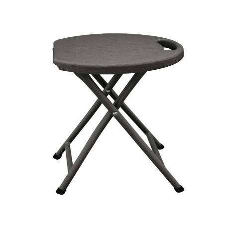 Sgabello Horeca - pieghevole - 44 x 30 x 30 cm - acciaio/HDPE - noce - Garden Friend