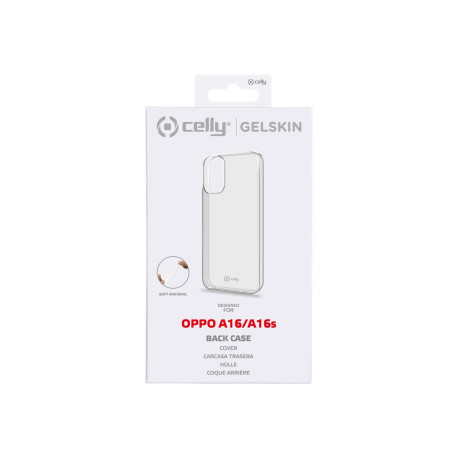 Celly Gelskin - Cover per cellulare - TPU (poliuretano termoplastico) - trasparente - per OPPO A16