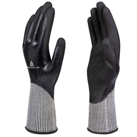 Guanti antitaglio Venicut D04 - maglia deltanocut - palmo in doppio nitrile - taglia 10 - nero - Deltaplus